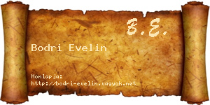 Bodri Evelin névjegykártya